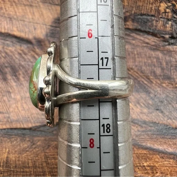 Sterling Silver Kingman Turquoise Ring Size 7 Southwestern - Picture 9 of 13